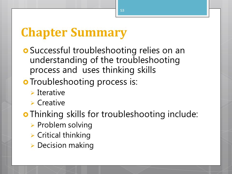 Critical thinking and problem solving chapter 15